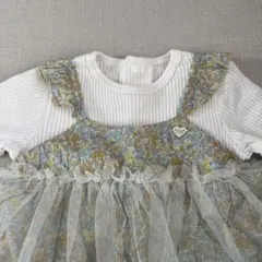 新品未使用　花柄チュチュ付き　ロンパース 70 アプレレクール