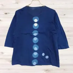 A1793 Vintage Tシャツ 長袖 ロンT ネイビー 柄もの 綿のサムネイル