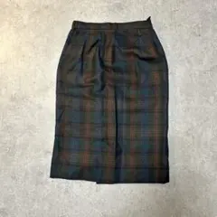 00's vintage チェック柄 タイトスカート 膝丈