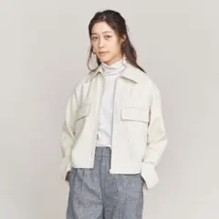 beauty &youth コットンツイルジップブルゾン