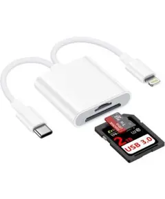 SDカードリーダー Type-C&Lightning 2in1マイクロSDカード