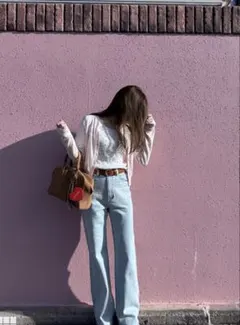 美品　グレイル　ハイウエスト　フレアデニム　ライトブルー　Sサイズ