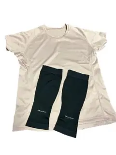 CELLANT メッシュTシャツ　ピンレッグウォーマー　セリアント　黒