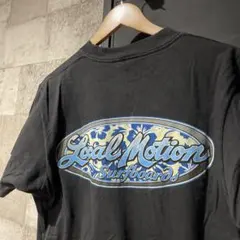 90sUSA古着 ローカルモーション ロゴプリントTシャツ ブラックMのサムネイル