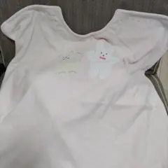 ピンク フリース スリーパー 毛布　クマ ウサギ刺繍