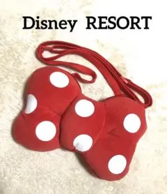 【美品】ディズニー ミニー リボン ショルダーバッグ　赤
