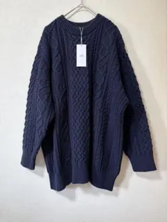 新品☆23区❤️大きいサイズ46 ネイビー☆紺色☆ニット☆アラン☆ケーブル