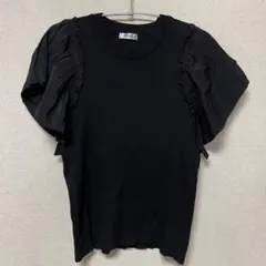 INGNI ブラック フリル袖 ニット M