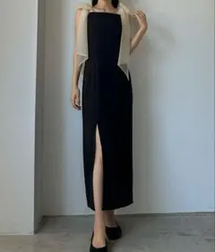 Louere チュールリボンキャミワンピース　ブラック