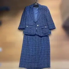 ネイビー ツイード セットアップ