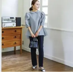 【美品】  Bluelea / ブルレア | Back flare jacquard blouse ジャガード ブラウス | F | グレー | レディース ブルレア bluelea ジャガードブラウス グレー - メルカリ