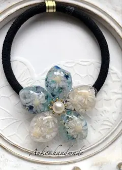 【ヘアゴム】レジン　花
