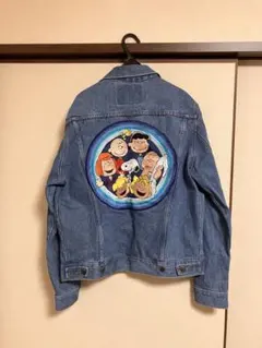 90s USA製　TOO CUTE スヌーピー　刺繍　デニムジャケット　L