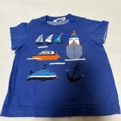 ファミリア Tシャツ 90 青 船