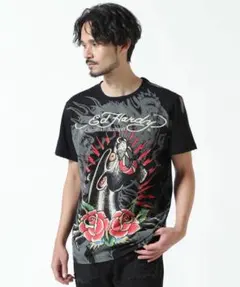 Ed Hardy Tシャツ ブラックパンサーアメトラ風デザイン　タトゥー