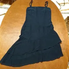 R-F 黒 キャミワンピース アシンメトリック