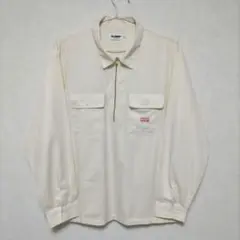 X-LARGE　ハーフジップ L/S ワークシャツ　XL　クリーム色