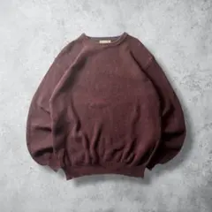 【Hesbb様専用】コットンニットセーター無地バーガンディXL古着アーカイブ