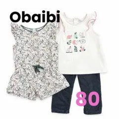Obaibi ロンパース 女の子80 トップス パンツ 半袖　まとめ売りのサムネイル