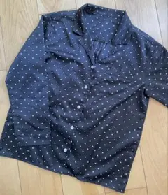GU ハート柄 サテン パジャマシャツ 上のSサイズ ジーユー