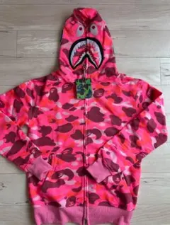 A BATHING APE カモフラージュ柄 パーカー ピンク M