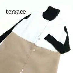 terrace テラス 切替 ボア ロング ベスト ジレ もこもこ