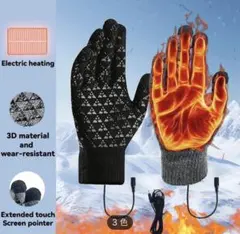 電熱グローブ ヒーターグローブ 防寒グローブ USB給電 手袋 インナーグローブ