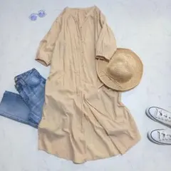 Gleeful シャツワンピース コットン 大きいサイズ ゆったり 4L