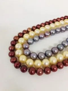 【P215】大粒 天然 カラー パール セット 真珠 ビーズ ネックレス ピアス