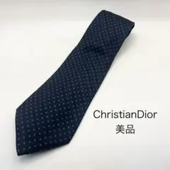 Christian Dior ネクタイ ネイビー ドット柄