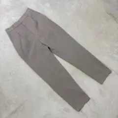 良品★GU 裏起毛テーパードパンツ ワンタック きれいめ 秋冬 ベージュ S