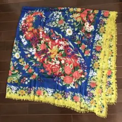 エトロ　レーヨン＆カシミヤ　大判 ストール　ETRO 花柄　ペイズリー