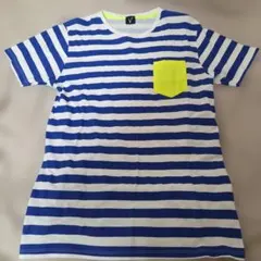V² 青白ストライプ Tシャツ