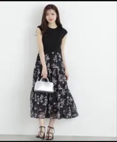 【PROPORTION】ニットドッキングティアードワンピース　ワンピース