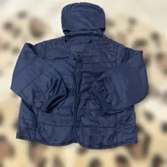 UNIQLO ネイビー 中綿入り フード付き アウター　サイズ80 薄手収納付き