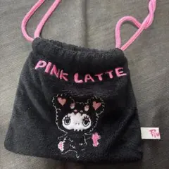 PINK-latte 巾着型 ミニショルダーバッグ 黒のサムネイル