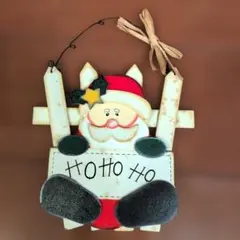 クリスマス 木製壁掛け サンタクロース