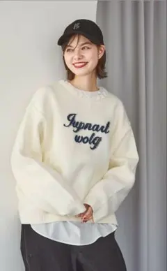 niko and... ホワイトニットセーター Lサイズ