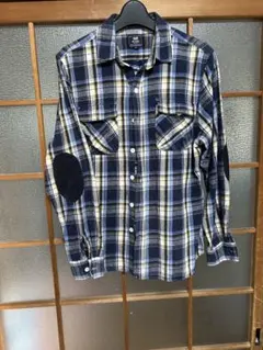 BEAMS HEART ネルシャツ M ネイビー系チェック