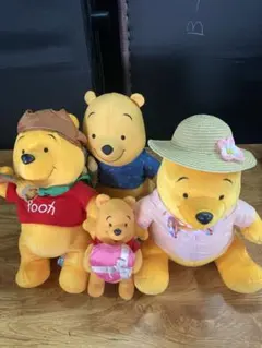 くまのプーさんぬいぐるみ　4体セット