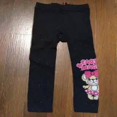 黒のクマ刺繍レギンス