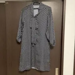 United Allows/水玉ワンピース/ペチコート付き/紺/ポリ素材