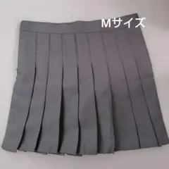 グレー ミニプリーツスカート　韓国風