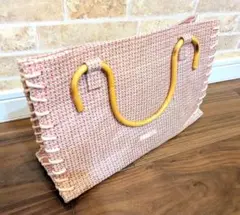 【未使用】SamanthaThavasaピンク系 かごバッグ 編み込みデザイン