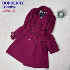 極美品バーバリーロンドン トレンチコート ライナー付 メガチェック ボルドー38
