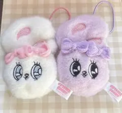 エスターバニー 白 紫 ミニフェイスマスコット2点セット 300円商品