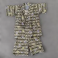 NAVY 甚平 チェック柄　カブトムシ　クワガタ120