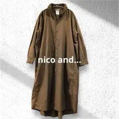 【nico and...】ニコアンド　スキッパーシャツ ワンピース　ブラウン
