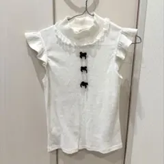 アンクルージュ　Ank Rougeタートルニットトップス　フリル　半袖　リボン