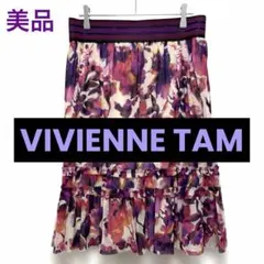 美品 ヴィヴィアンタム パワーネット フレアスカート 花柄 総柄　Mサイズ相当のサムネイル